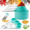 8Pcs Plastic Measuring Spoons & Cups Set