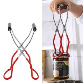 Canning Jar Lifter with Rubber Grips, Long Handle Canning Wide-Mouth Gripper Clamp Canned Clip