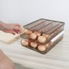 Egg Container Holder for Refrigerator Double Layer Egg Storage Box with Lid Automatic Rolling Egg Box Organizer Bin Tray Rack 36 Eggs