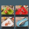 Plastic Cutting Board With Storage Shelf; Chopping Board Set With Color Coded Food Icon