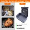 Reusable Air Fryer Silicone Pot Rectangle Replacement of Parchment Liners 2 Basket Pans with 1 Pair of Mittens for 6-8 Quart Oven Air Fryer