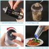 Gravity Electric Pepper and Salt Grinder Set; Adjustable Coarseness; Battery Powered with LED Light; One Hand Operation; Stainless Steel Blade