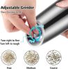 Gravity Electric Pepper and Salt Grinder Set; Adjustable Coarseness; Battery Powered with LED Light; One Hand Operation; Stainless Steel Blade