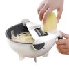 9 in 1 Multifunctional Cutting and Draining Basket for Vegetables with Household Potato Shredder