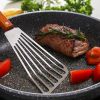 1pc Stainless Steel Frying Shovel For Egg Steak Fish Slice; Non-slip Frying Spatula; Leaky Shovel