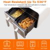 Reusable Air Fryer Silicone Pot Rectangle Replacement of Parchment Liners 2 Basket Pans with 1 Pair of Mittens for 6-8 Quart Oven Air Fryer