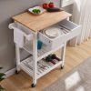 Conifferism Rolling Kitchen Cart Microwave Storage Island with Wheels White for Dining Rooms Kitchens and Living Rooms