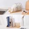 Bamboo Dish Plate Bowl Drainer Storage