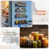 4Pcs Spice Rack Strong Magnetic Seasoning Storage Shelf with 8 Removable Hooks for Refrigerator Microwave Spice Storage Holder