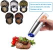 Gravity Electric Pepper and Salt Grinder Set; Adjustable Coarseness; Battery Powered with LED Light; One Hand Operation; Stainless Steel Blade