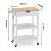 Conifferism Rolling Kitchen Cart Microwave Storage Island with Wheels White for Dining Rooms Kitchens and Living Rooms