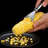 2Pcs Stainless Steel Corn Cob Peelers One-Step Cob Kerneler Remover Kitchen Corn Stripper Cutter Slicer Thresher Tool