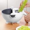 New 9 in 1 Multi-function Magic Rotate Vegetable Cutter with Drain Basket Large Capacity Portable Slicer Chopper Grater Veggie Shredder