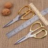 Powerful Scissors, Alloy Stainless Steel Gold Scissors, Wedding Kitchen Golden-plated Scissors