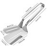 1pc Stainless Steel Steak Clamps; Flipping Spatula Tongs