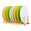 Bamboo Dish Plate Bowl Drainer Storage